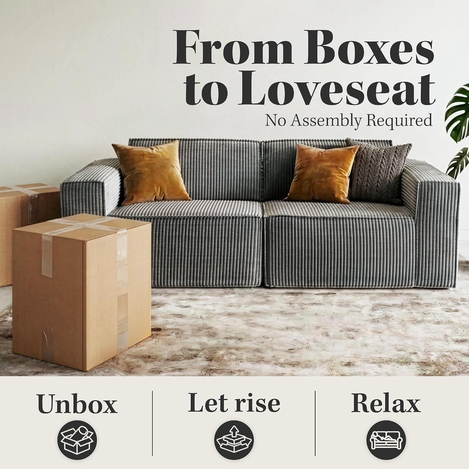 Stella Mia Oversized Compressed Loveseat