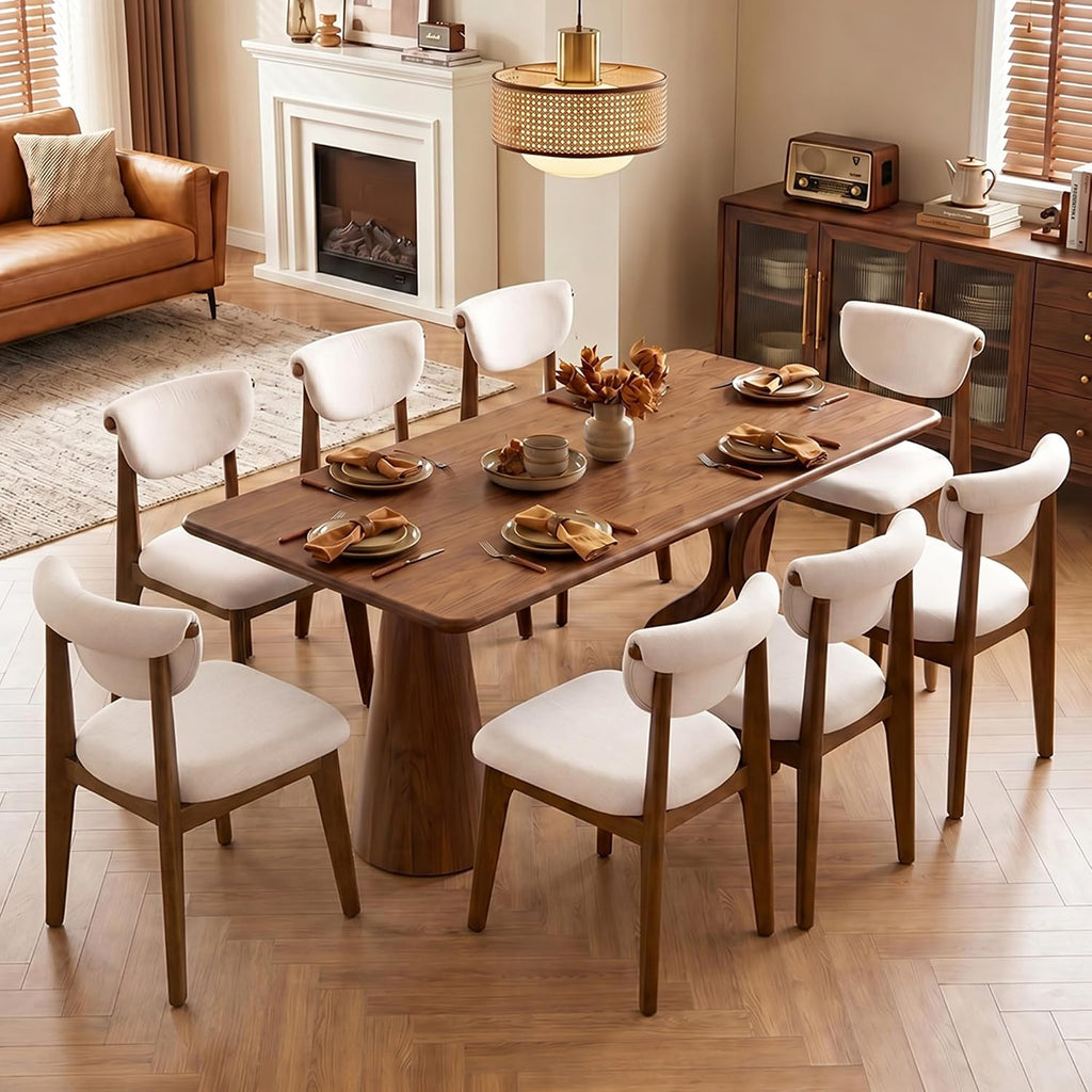 Stella Mia Mid-Century Modern Dining Chairs | Solid Wood Frame & Comfort High Back Design