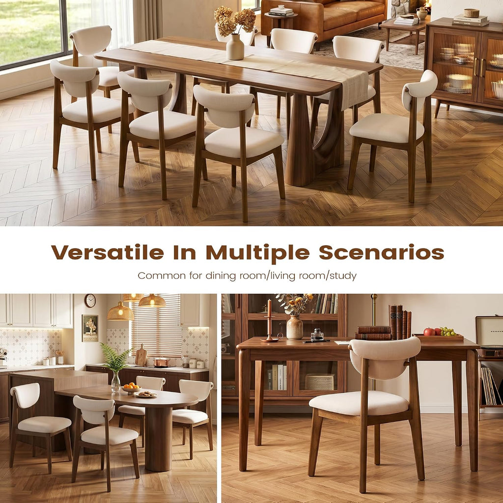 Stella Mia Mid-Century Modern Dining Chairs | Solid Wood Frame & Comfort High Back Design
