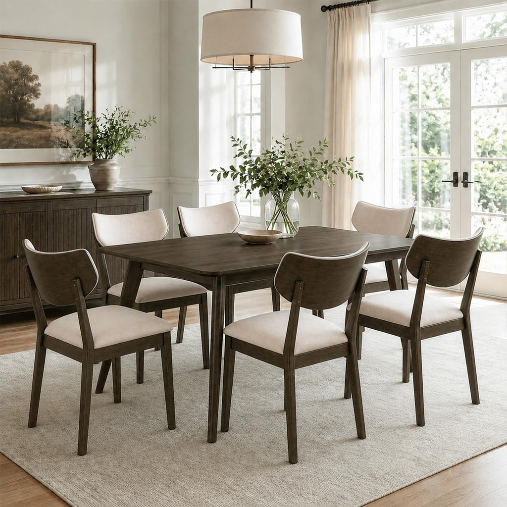 Stella Mia 7-Piece Wooden Counter Height Dining Table Set for 6