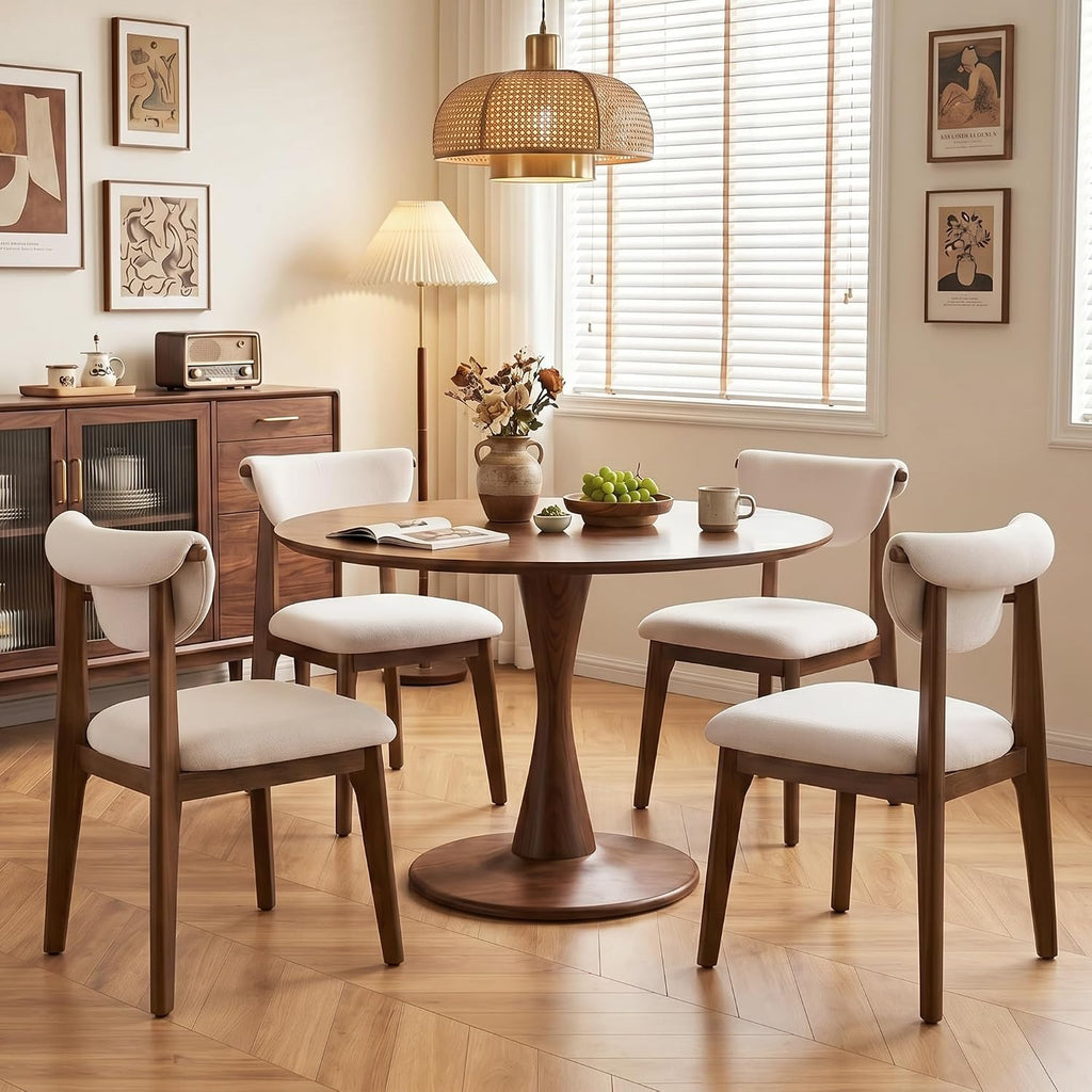 Stella Mia Mid-Century Modern Dining Chairs | Solid Wood Frame & Comfort High Back Design