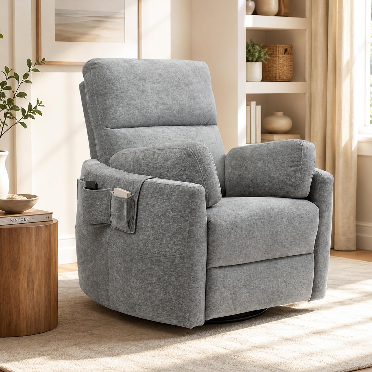 Stella Mia Extra Wide Power Swivel Rocker Recliner Chair Nursery