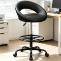 Stella Mia Ergonomic Drafting Chair for Standing Desk, Height Adjustable Rolling Stool with Foot Rest
