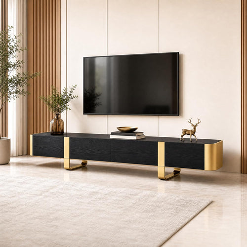 Stella Mia 78" TV Stand Modern Entertainment Center & Media Console, Fits TVs up to 75", Storage Cabinet with Shelves
