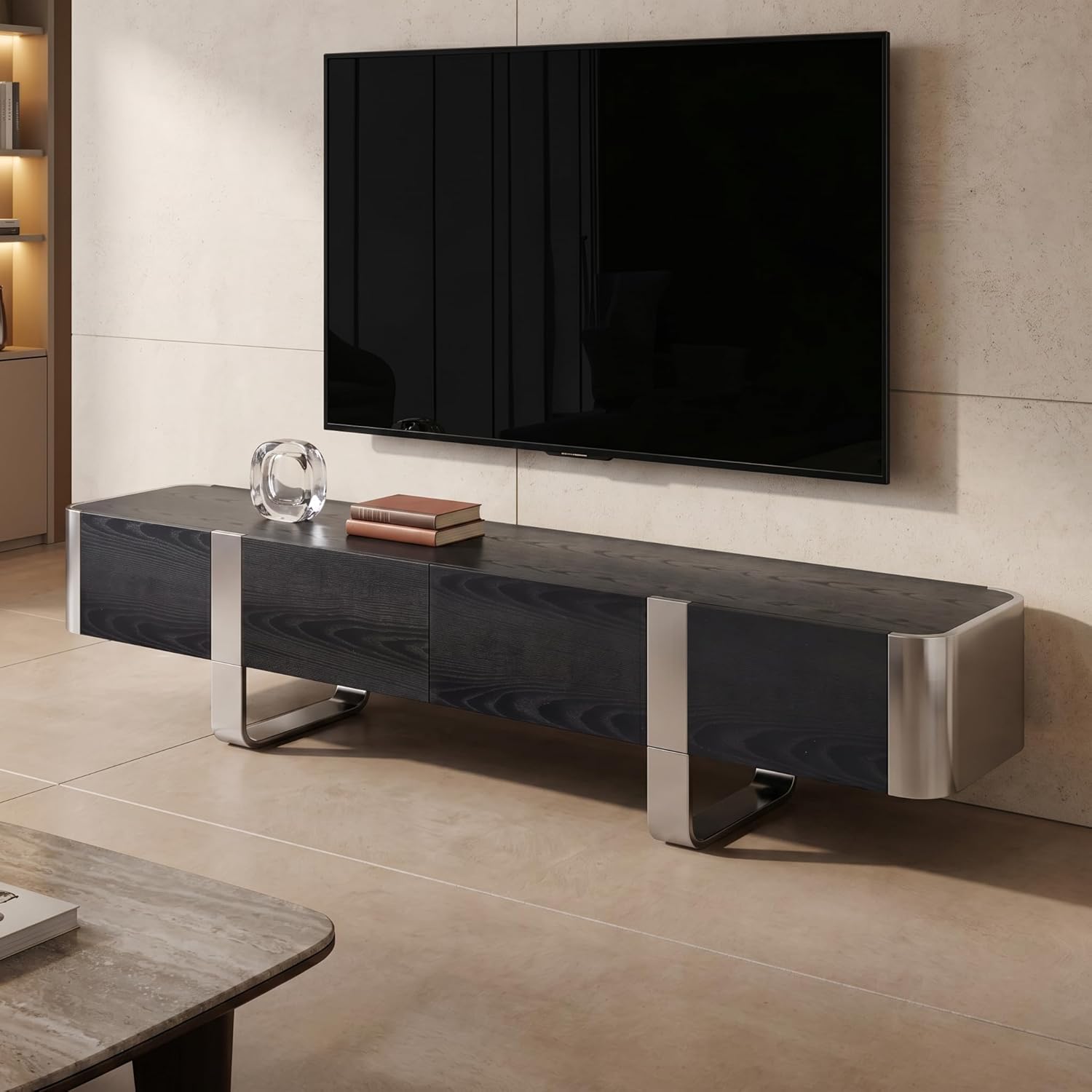 Stella Mia 78" TV Stand Modern Entertainment Center & Media Console, Fits TVs up to 75", Storage Cabinet with Shelves
