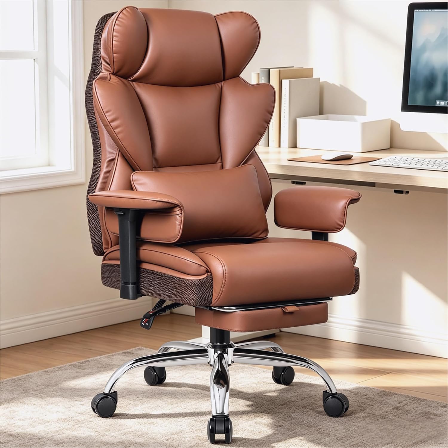 Stella Mia Big & Tall Office Chair 400 LBS Capacity, Heavy Duty Ergonomic Executive Computer Chair with Adjustable Arms and Wide Seat
