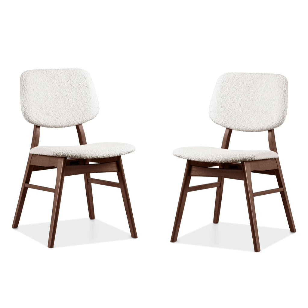 Dining Chairs Set of 2, Mid-Century Modern Dining Room Kitchen Dinner Chairs, Upholstered Vanity Living Room Chairs, Open Back and Padded Seat for Home/Kitchen/Living Room/Bedroom