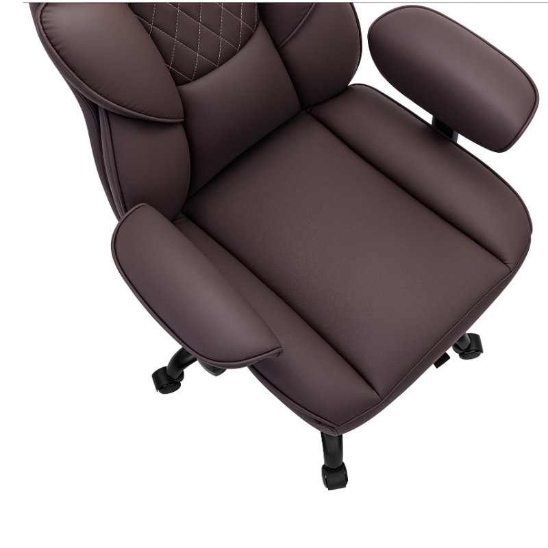 Stella Mia Ergonomic Executive Office Chair, PU Leather Desk Chair with Inflatable Lumbar Support, High Back Computer Chair with Footrest, Adjustable Armrests, Reclining Backrest & Height Adjustment, Heavy-Duty Base