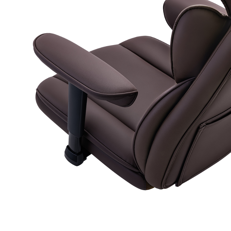 Stella Mia Ergonomic Executive Office Chair, PU Leather Desk Chair with Inflatable Lumbar Support, High Back Computer Chair with Footrest, Adjustable Armrests, Reclining Backrest & Height Adjustment, Heavy-Duty Base