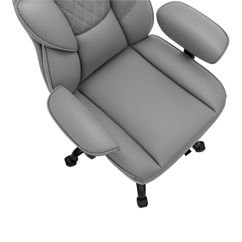 Stella Mia Ergonomic Executive Office Chair, PU Leather Desk Chair with Inflatable Lumbar Support, High Back Computer Chair with Footrest, Adjustable Armrests, Reclining Backrest & Height Adjustment, Heavy-Duty Base